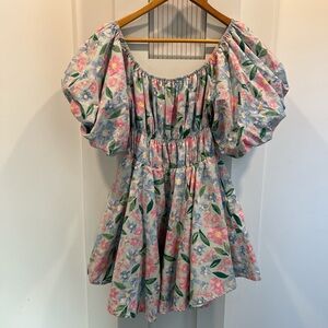 Altar'd State Floral Puff Sleeve Dress